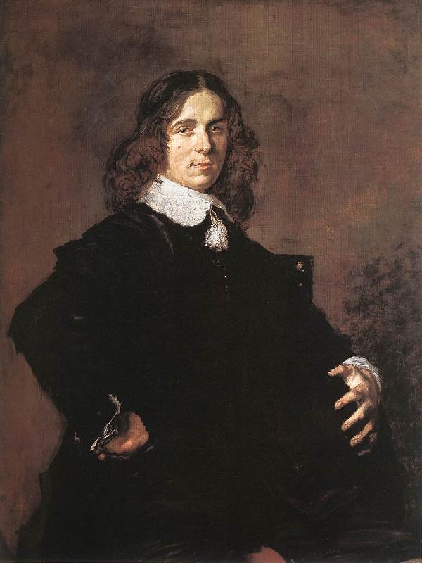 HALS, Frans Portrait of a Seated Man Holding a Hat oil painting picture